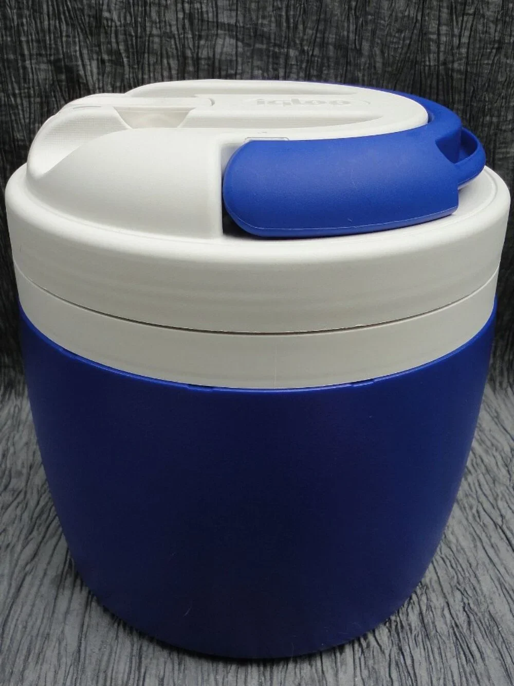 Vtg IGLOO Elite 1 gallon Water Cooler Dog K9 Training Drinking Blue & White USA